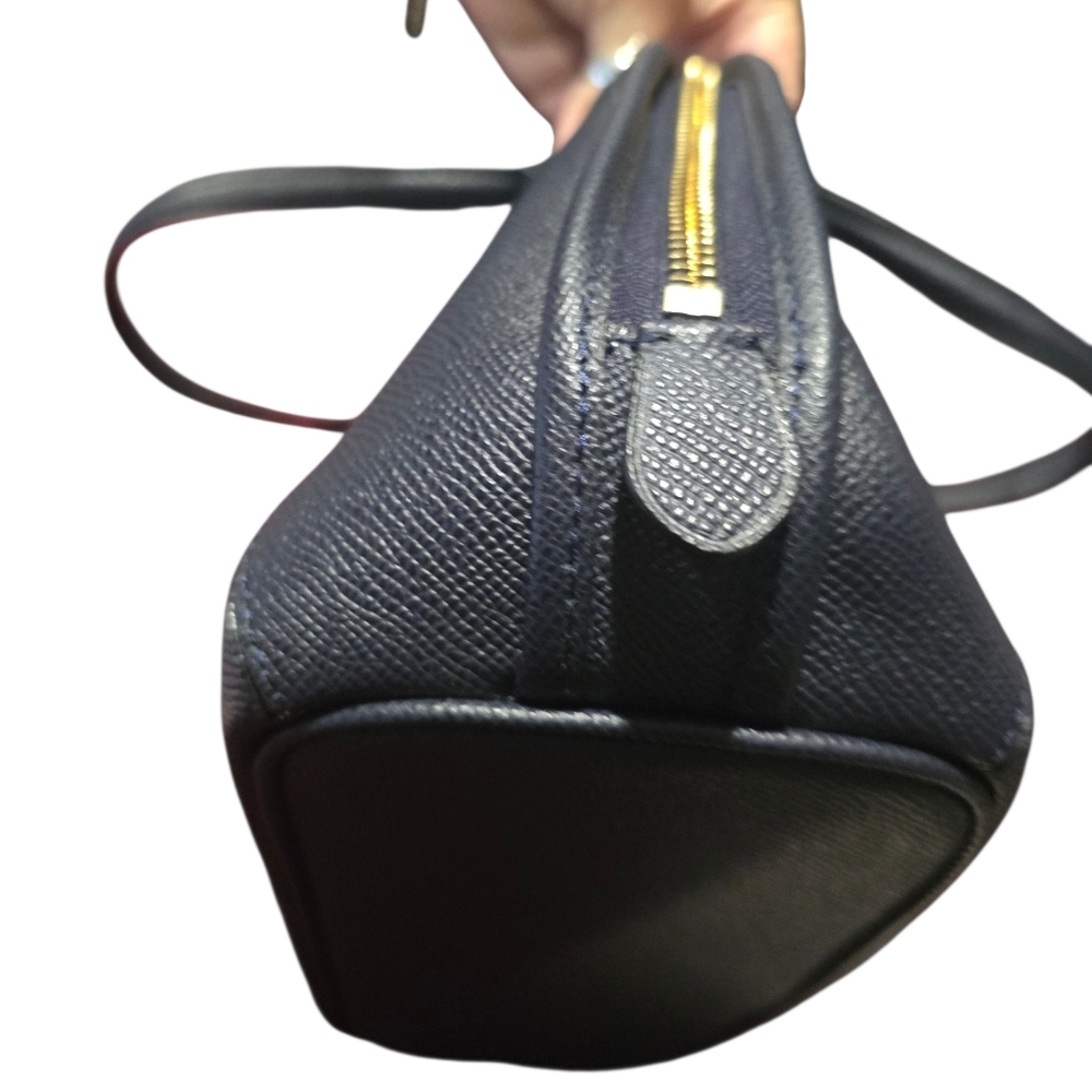 COACH Prince Street Mini Satchel Crossgrain Dark Navy Leather WITH DUST BAG - Picture 9 of 9